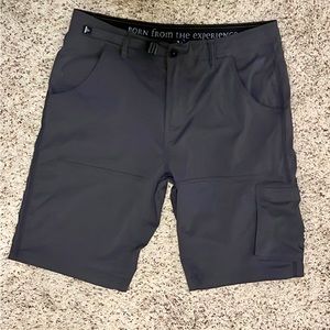 Prana Stretch Zion Shorts Dark Iron Sz. 36 and 12 in. Inseam. EUC.